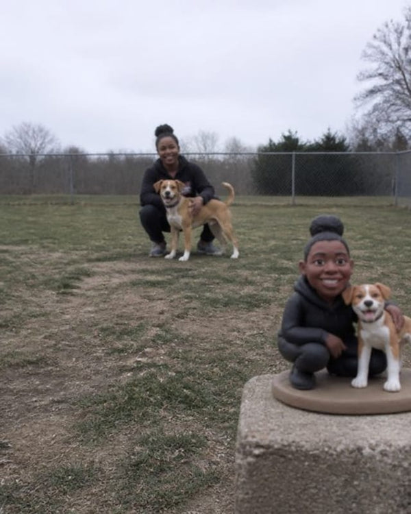 Brought clay Koda to the dog park to meet real Koda. Real Koda was unbothered. I was not.