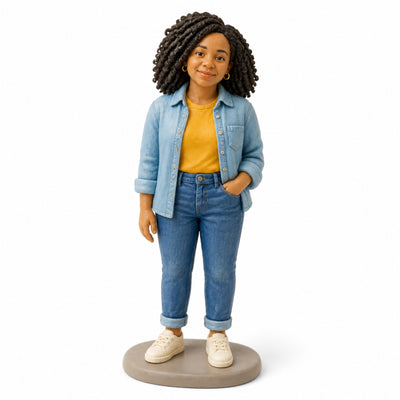Mini-me: the finished clay figurine